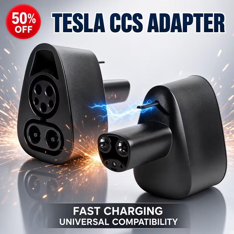 CCS1 Tesla charging adapter, connector views